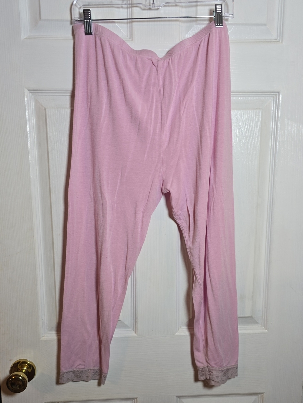 Light Pink 4X 5X Lounge Pants with Lace Trim